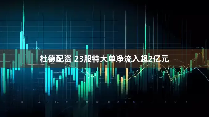 杜德配资 23股特大单净流入超2亿元